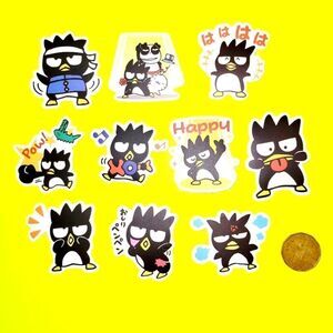 3/$20 Brand New 10x Sanrio Badtz Maru Waterproof Stickers #1